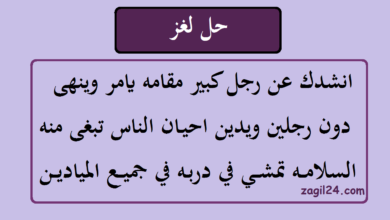 انشدك عن رجل كبير مقامه